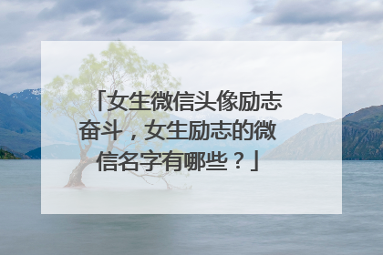 女生微信头像励志奋斗,女生励志的微信名字有哪些?