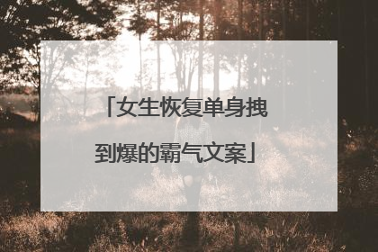 女生恢复单身拽到爆的霸气文案