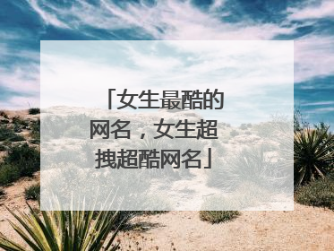 女生最酷的网名,女生超拽超酷网名