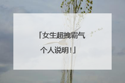 女生超拽霸气个人说明!