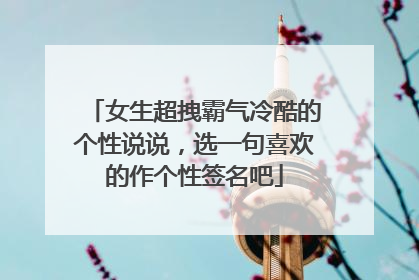 女生超拽霸气冷酷的个性说说,选一句喜欢的作个性签名吧