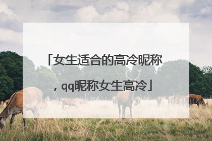 女生适合的高冷昵称,qq昵称女生高冷