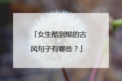 女生酷到爆的古风句子有哪些？