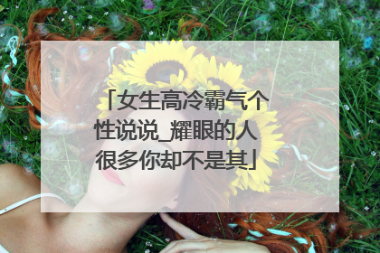 女生高冷霸气个性说说_耀眼的人很多你却不是其