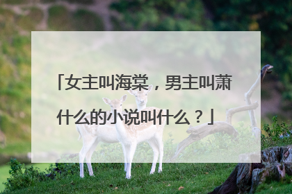 女主叫海棠,男主叫萧什么的小说叫什么?