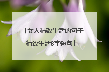 女人精致生活的句子精致生活8字短句