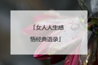 女人人生感悟经典语录
