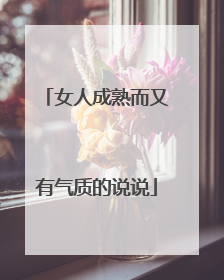 女人成熟而又有气质的说说