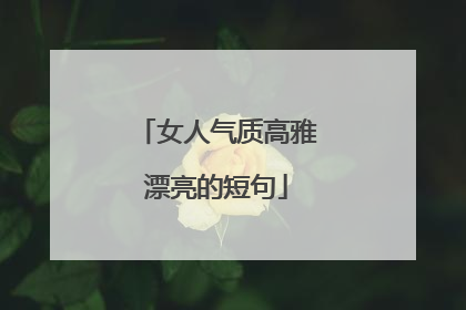 女人气质高雅漂亮的短句