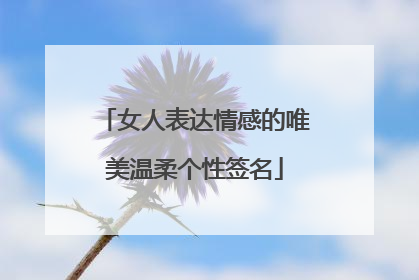 女人表达情感的唯美温柔个性签名