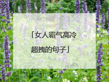 女人霸气高冷超拽的句子