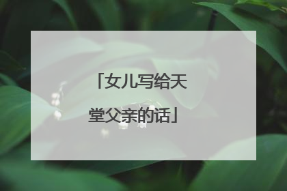 女儿写给天堂父亲的话