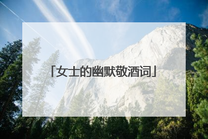 女士的幽默敬酒词