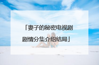 妻子的秘密电视剧剧情分集介绍结局