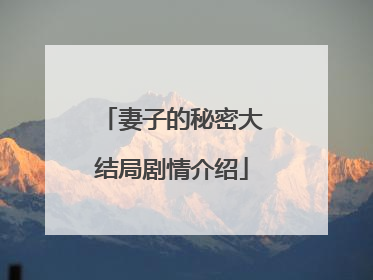 妻子的秘密大结局剧情介绍