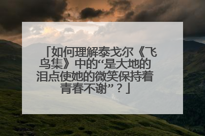 如何理解泰戈尔《飞鸟集》中的“是大地的泪点使她的微笑保持着青春不谢”?
