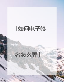 如何电子签名怎么弄