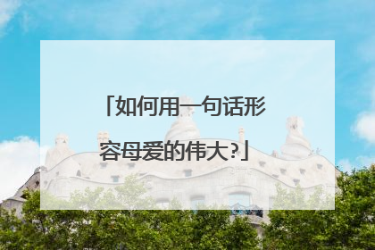 如何用一句话形容母爱的伟大?