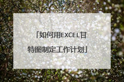 如何用EXCEL甘特图制定工作计划