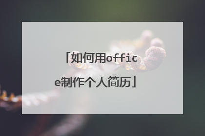如何用office制作个人简历