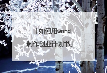 如何用word制作创业计划书