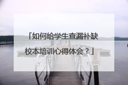 如何给学生查漏补缺校本培训心得体会?