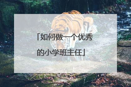 如何做一个优秀的小学班主任