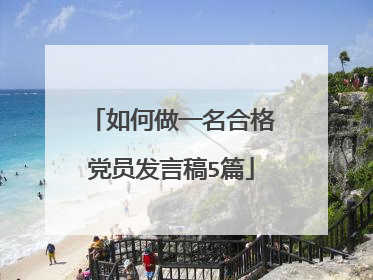 如何做一名合格党员发言稿5篇