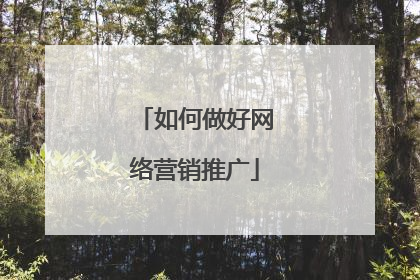 如何做好网络营销推广