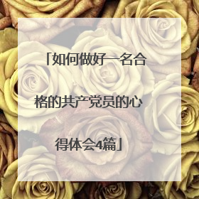 如何做好一名合格的共产党员的心得体会4篇