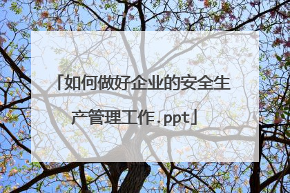 如何做好企业的安全生产管理工作.ppt