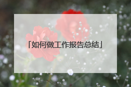 如何做工作报告总结