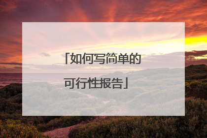 如何写简单的可行性报告