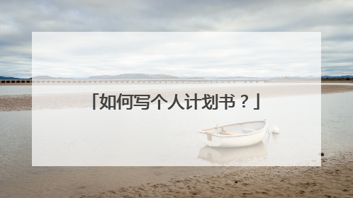 如何写个人计划书？