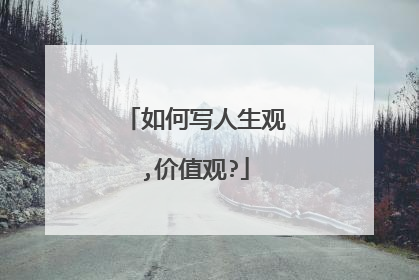 如何写人生观,价值观?