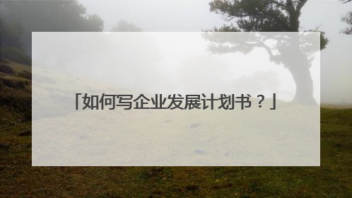 如何写企业发展计划书？