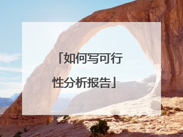 如何写可行性分析报告