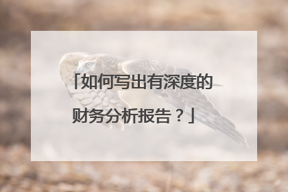 如何写出有深度的财务分析报告?