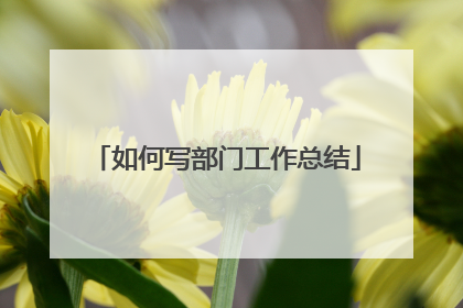 如何写部门工作总结