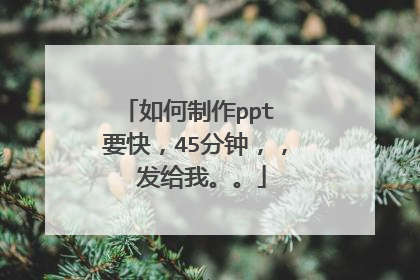 如何制作ppt 要快，45分钟，， 发给我。。