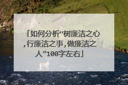 如何分析“树廉洁之心,行廉洁之事,做廉洁之人”100字左右