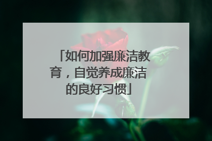 如何加强廉洁教育,自觉养成廉洁的良好习惯