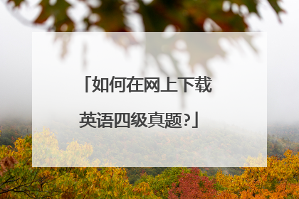 如何在网上下载英语四级真题?
