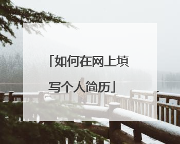 如何在网上填写个人简历