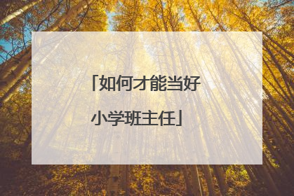 如何才能当好小学班主任