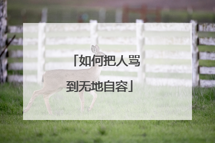 如何把人骂到无地自容