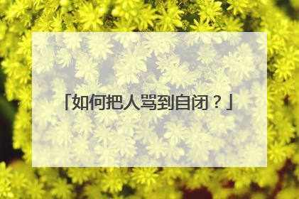 如何把人骂到自闭？