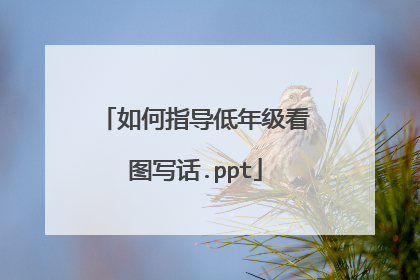 如何指导低年级看图写话.ppt