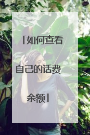 如何查看自己的话费余额