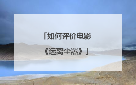 如何评价电影《远离尘嚣》